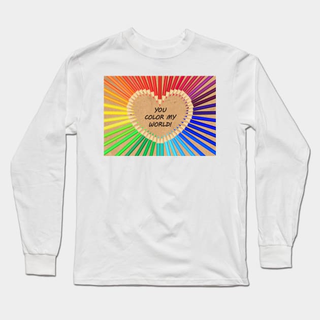 Colouring Pencil Heart Long Sleeve T-Shirt by RumourHasIt